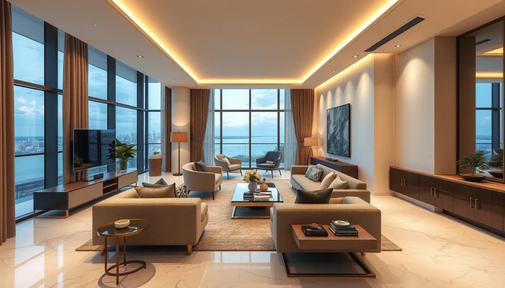 Phòng khách căn hộ mẫu tại Newtown Diamond Đà Nẵng Phòng khách căn hộ mẫu tại Newtown Diamond Đà Nẵng